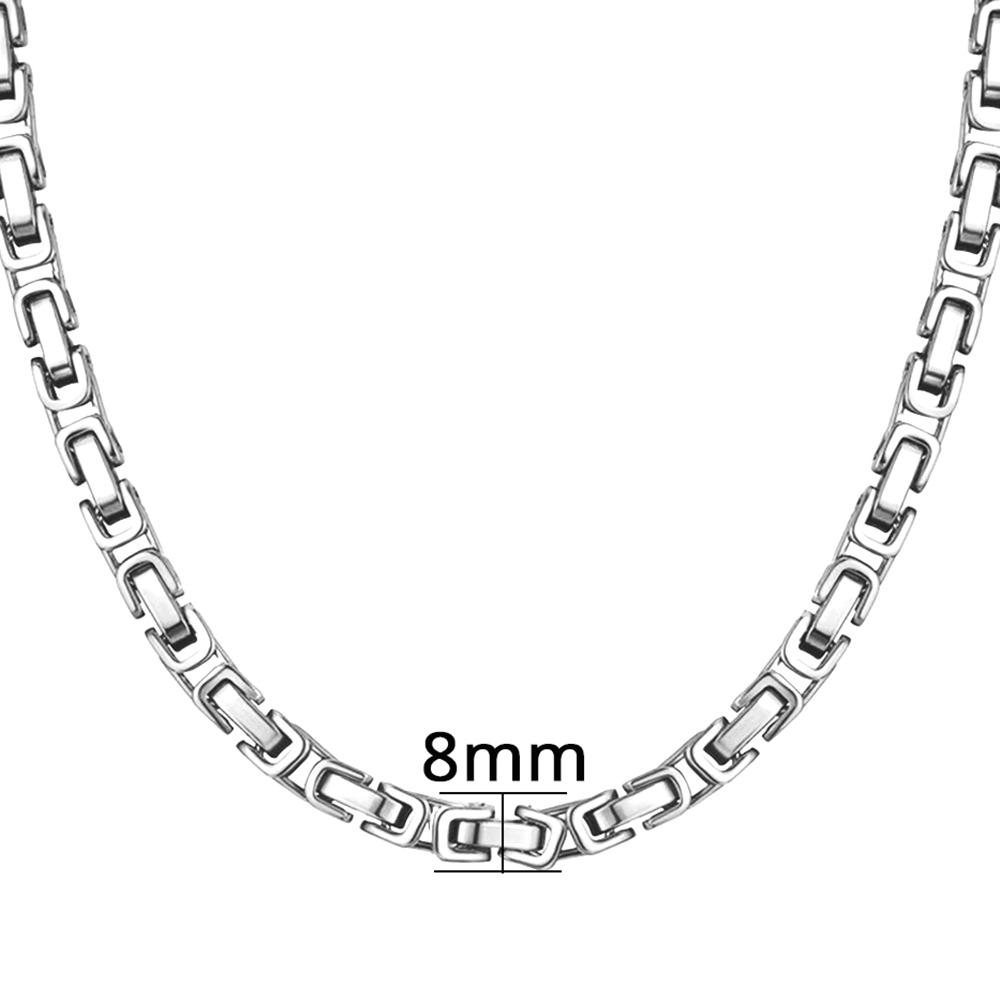 7mm Punk Male Gold Silver Color Stainless Steel Thick Cuban Link Chain Necklace for Men Women Vintage Fashion Jewelry Gifts