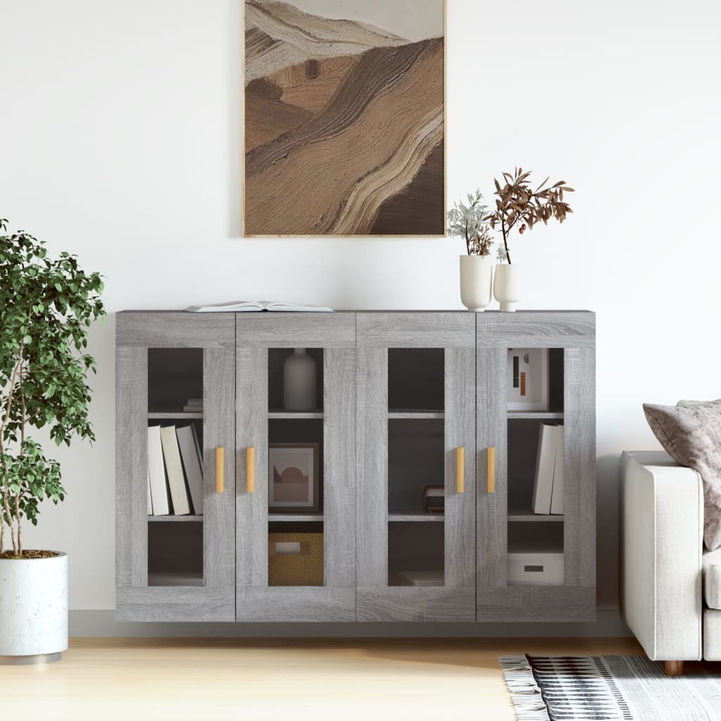 Wall Cabinets 2 pcs Grey Sonoma Wood Based Material