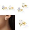 Fashionable Flower Rose Earrings For Women Alloy Floral Design For Every Occasion