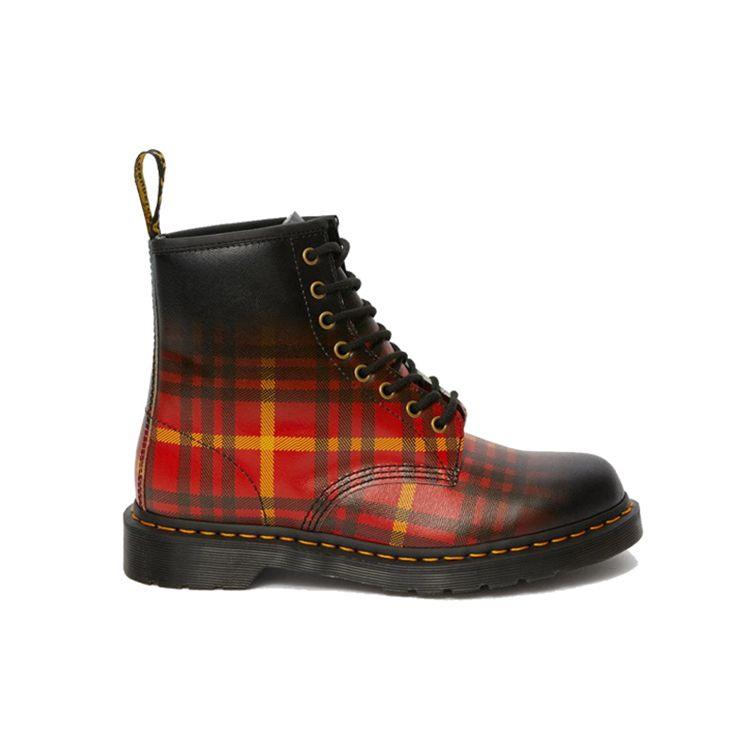 Dr. Martens 1460 Tartan Classic 8-Hole Boots Unisex Boots Black Orange 25754102
