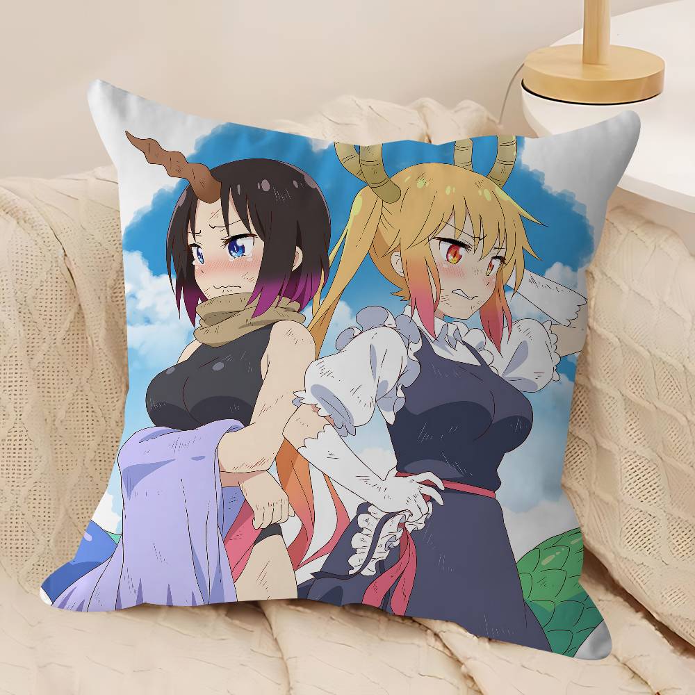 Anime D-Dragon-Maid Cushion Cover Inches Farmhouse Decor Home Throw Pillow Covers For Couch Decorations