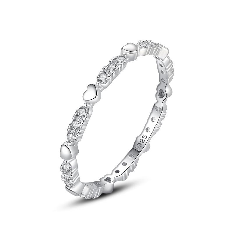 Ada Jewelry Joyas Mujer Rhodium Plated Female Zircon S925 Sterling Silver Ring for Everyday Wear