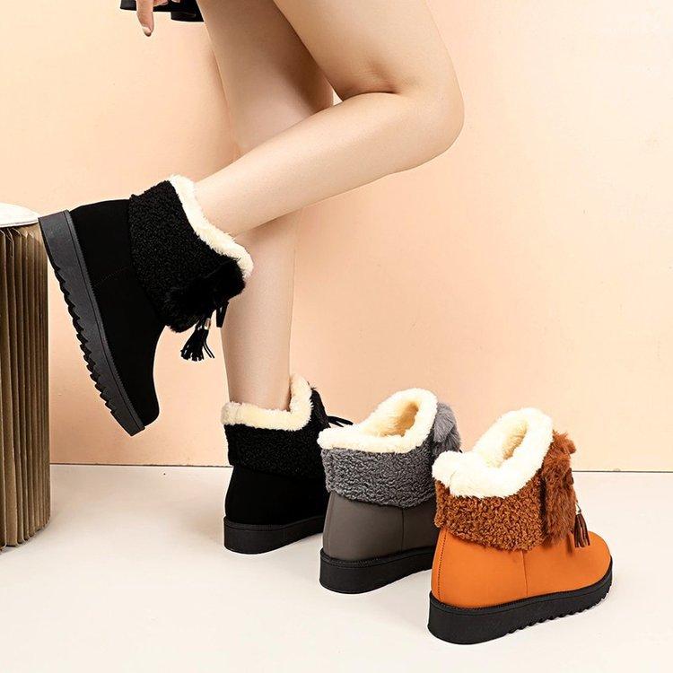 Northeast Snow Boots Women's Waterproof and Non-slip Older Children's Boots Winter Piled Thickened Cotton Shoes Princess Short Boots