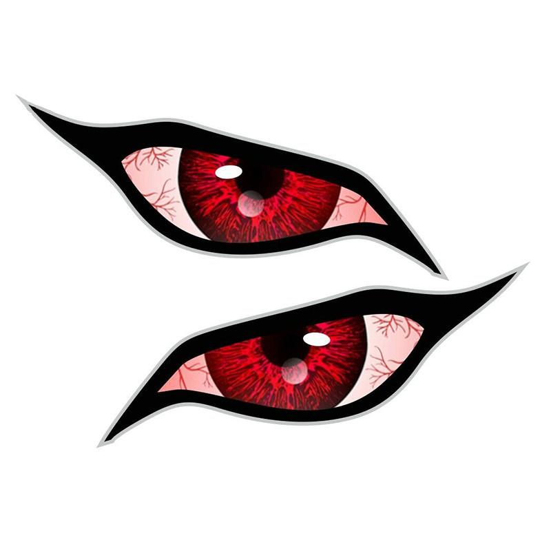 Car Sticker 3D Glossy Red Anime Eye Car Sticker - For Rearview Side Mirror, Eye-catching Character Eye Design Decal