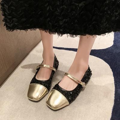 Fashion 2024 European American Fashion Elegant Women's Beans Shoes Square Head Shallow Beans Ballet Flat Shoes Women Work Nurse Shoes