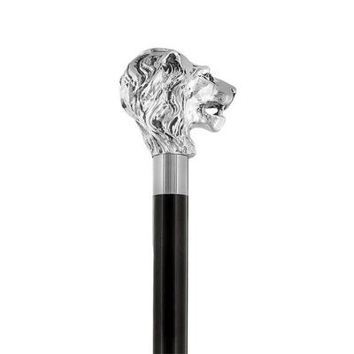 Walking Stick 91.44 Cm Designer Stick with Lion Head Handle Black Handmade Walking Cane