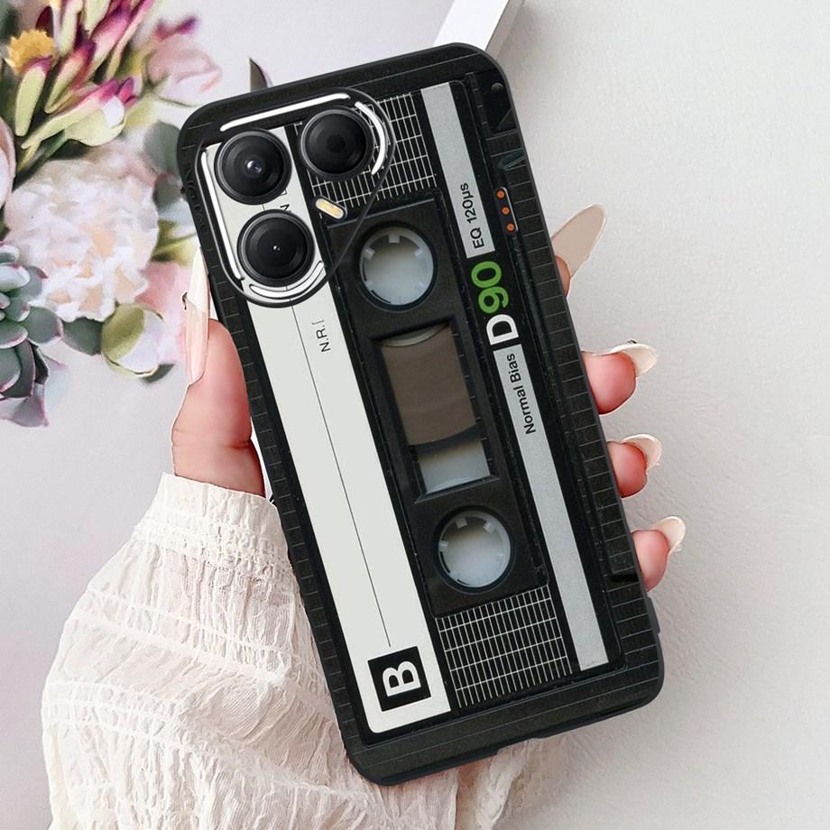Black Silicone Cover For Tecno Pova 7 4G 5G / Pova 7 Pro Pova7 Ultra Neo Funda Cat Flower Dragon Design Bumper Soft Capa
