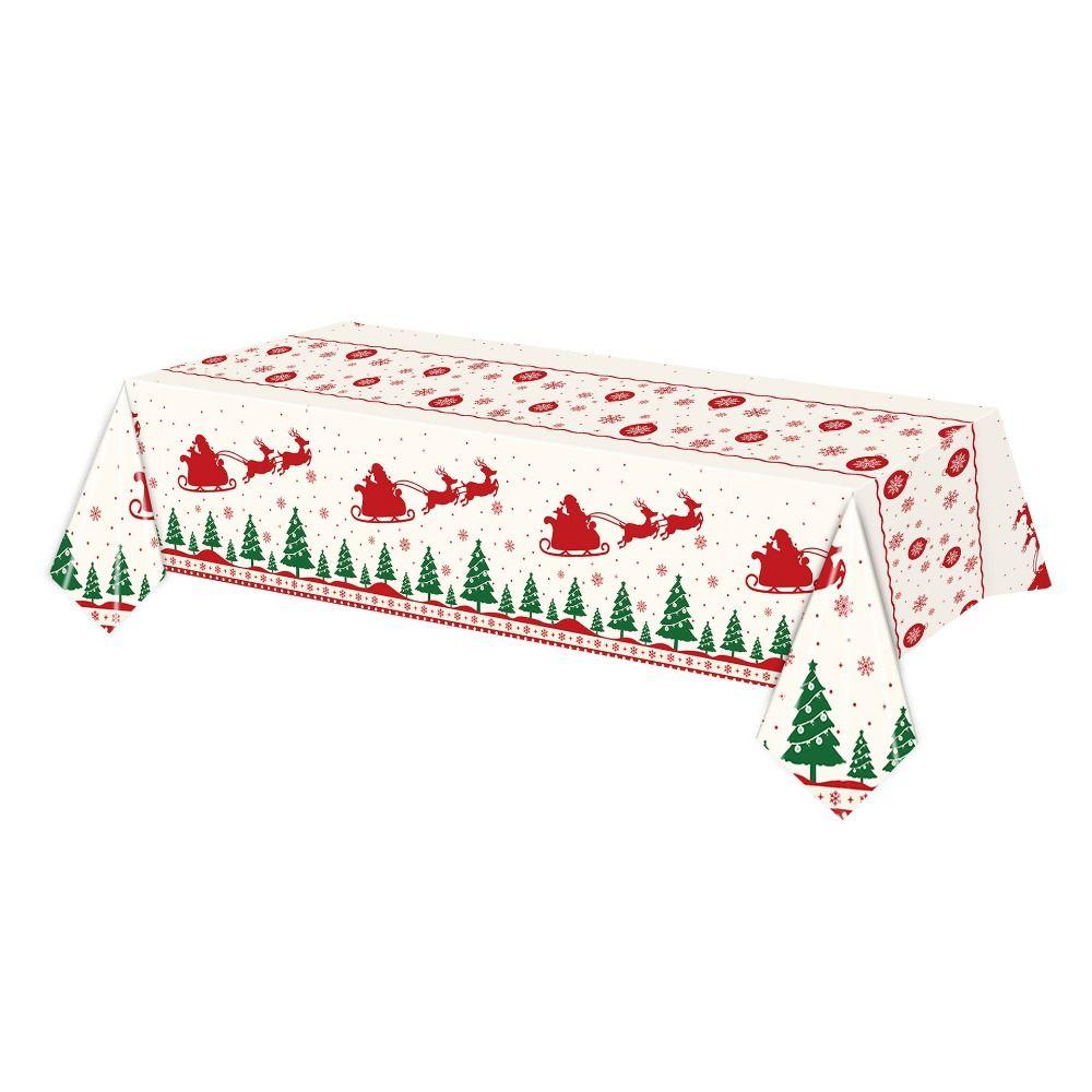 Plastic Christmas Tablecloth Bronzing Table Cover Natal Disposable Tablecloths  Home Decoration