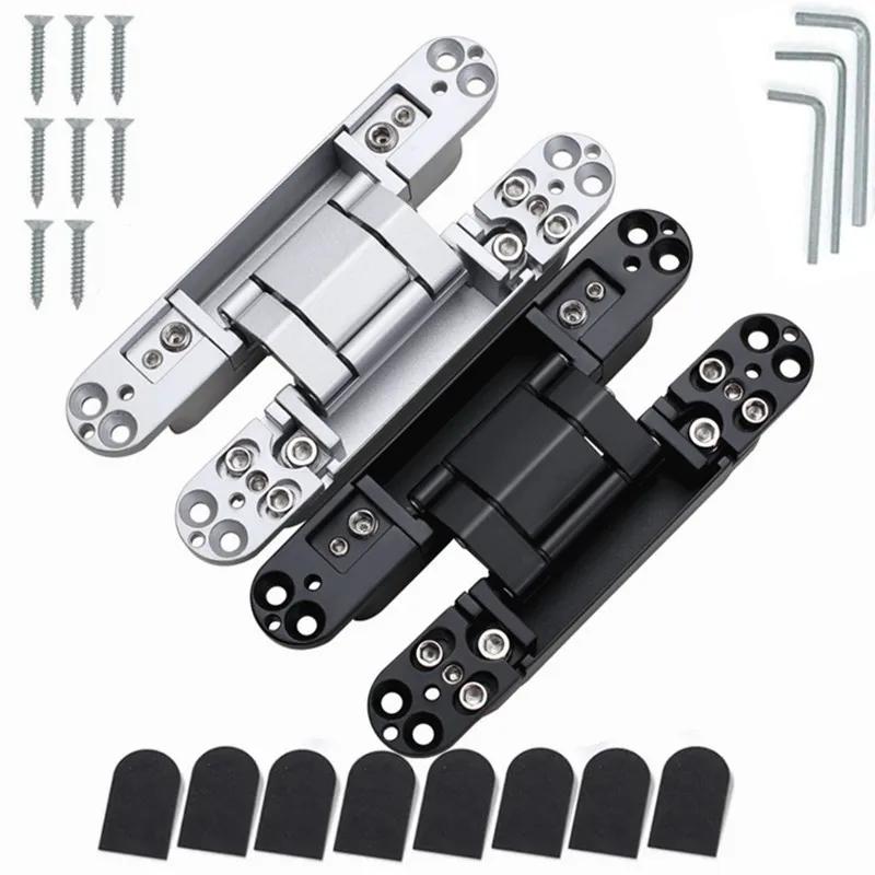 2PCS 40/80KG Heavy-duty Wooden Door with 180 Degree Adjustable Hidden Hinge Household Hardware Accessories Concealed Hinge