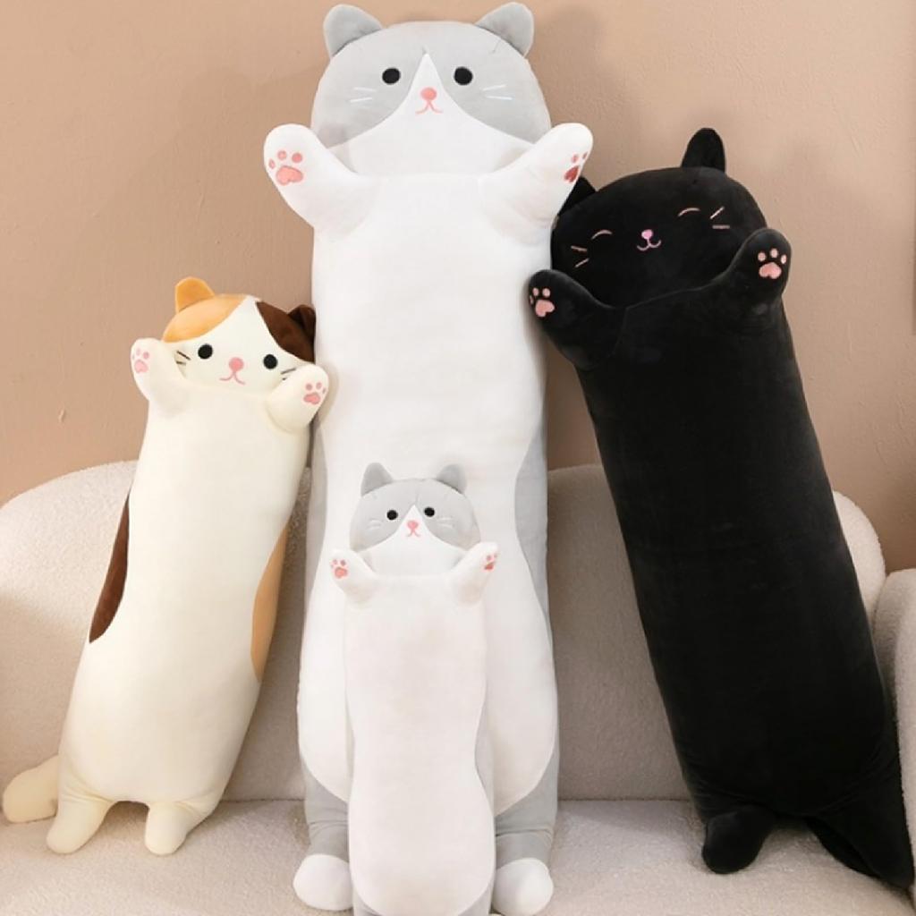 Stylish Soda Plush Cat Body Pillow, My Sora (Gray, 90cm)