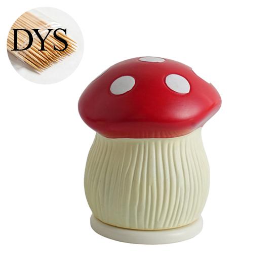 Restaurant Toothpick Dispenser Red Mushroom Holder Decorative Tooth Picks Box Home Office Kitchen Storage Container Housewarming Gift Portable