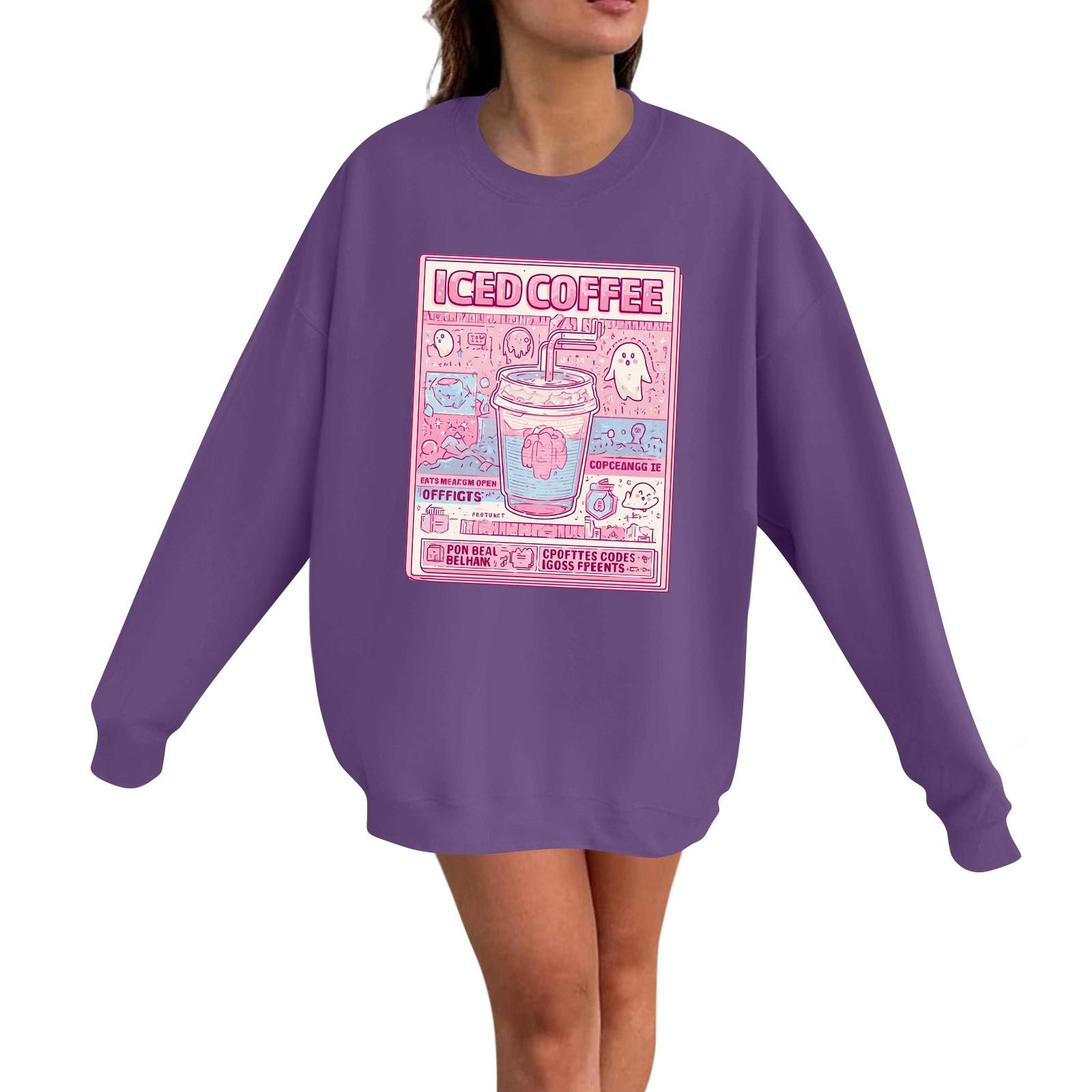 

Женский повседневный модный пуловер с длинным рукавом и принтом на Хэллоуин, с круглым вырезом XL