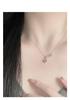 Heart-Shaped Zircon Paperclip Necklace for Women, Light Luxury Clavicle Chain In Runaway Princess Style.