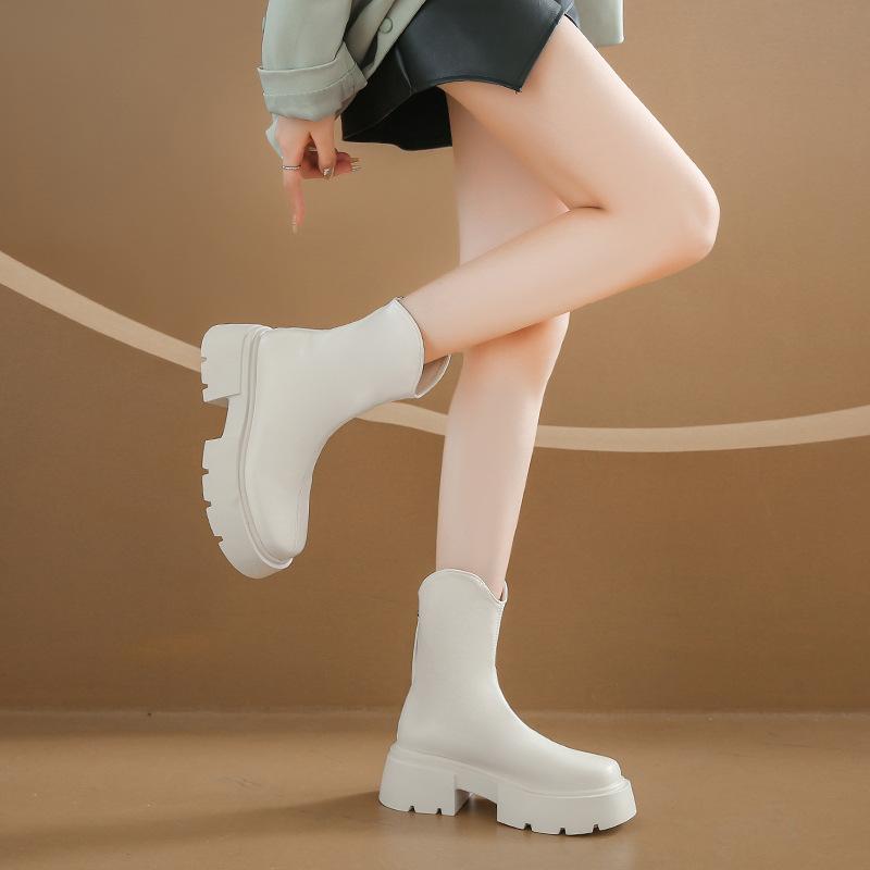 Modă Femei Cizme de Gleznă cu Platformă Modă Dama Talpă Groasă Vârf Rotund Cizme de Gleznă Cizme Scurte Iarnă Cizme Moto Bottine