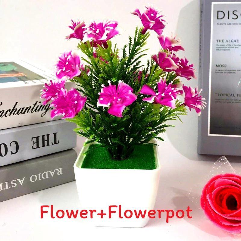 Plastic Camellia Sasanqua Botanical Potted Plant For Gift And Decor Interior