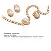 3Pcs/Set Faux Baroque Pearl Jewelry Set, Irregular Faux Pearl Necklace Stud Earrings Ring, Statement Wedding Jewelry for Women