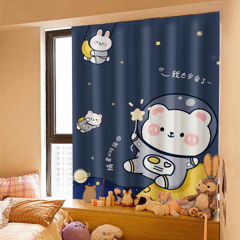 Velcro Curtains Are Easy To Install Without Punching Holes, Small Windows Are Blocked, Self-Adhesive Rental Rooms Are Short Pastoral