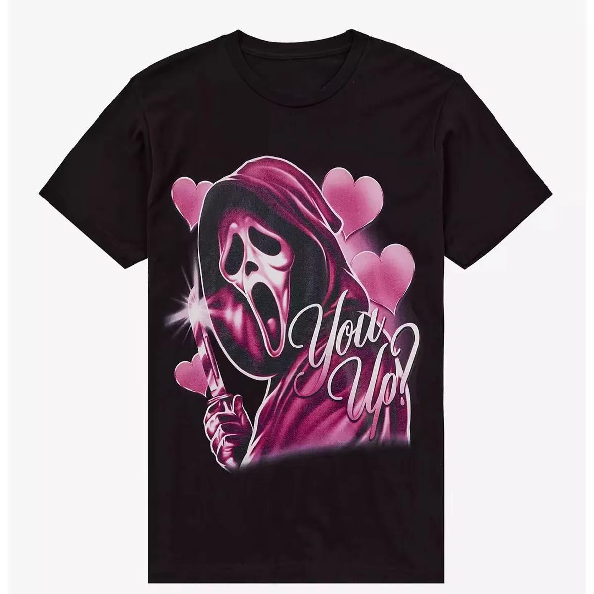 

2025 Горячий Новый Поступивший Стиль Лицо Призрака Ты Готов Футболки с сердечками для девочек, топы, мужские, женские, хлопковые, дышащие, модные топы, смешная одежда 4XL