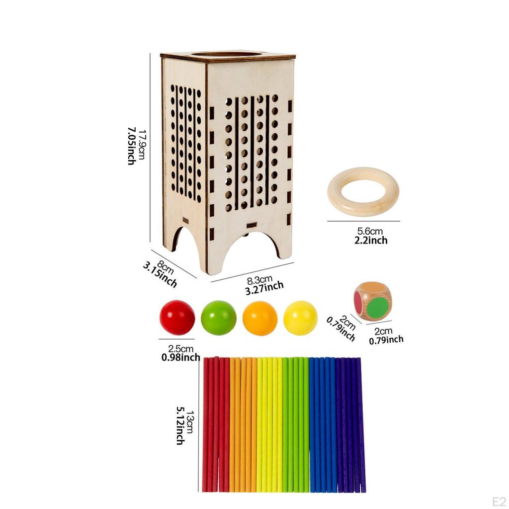 Wooden Board Game Sticks Dice Interactive Family Games Early Educational Toy Counting