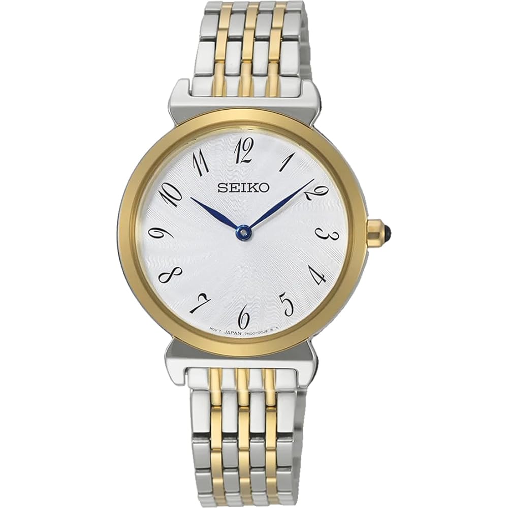 Seiko Quartz Women's Wristwatch SFQ800P1 Silver Gold Elegant Design Imported Model