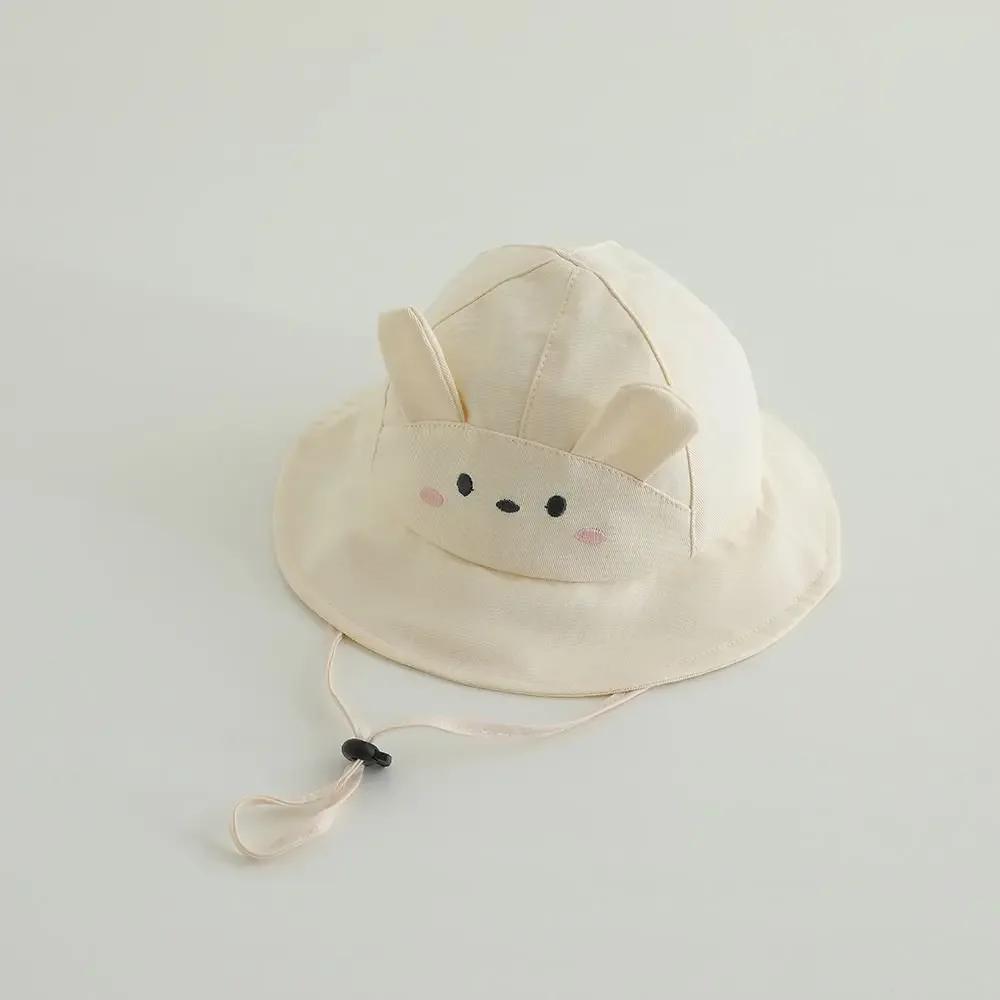 Baby Girls Sun Hat 48-50cm Cotton Panama Kids Bucket Hat UV Protection Baby Beach Hat Boys Girls Spring Summer Cute Ear Design
