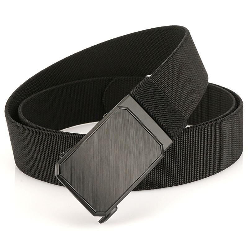

3.8CM Automatic Buckle Nylon Elastic Belt Men s Business Simple Knitted Thick Non-apertured Trousers 120cm