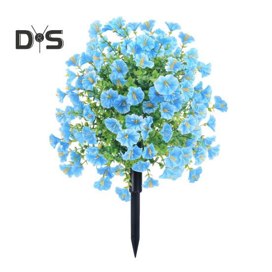 Faux Morning Glory Flowers Artificial Morning Glory Bush with Ground Spike Realistic Fake Greenery Shrubs for Outdoor Indoor Farmhouse Porch Patio