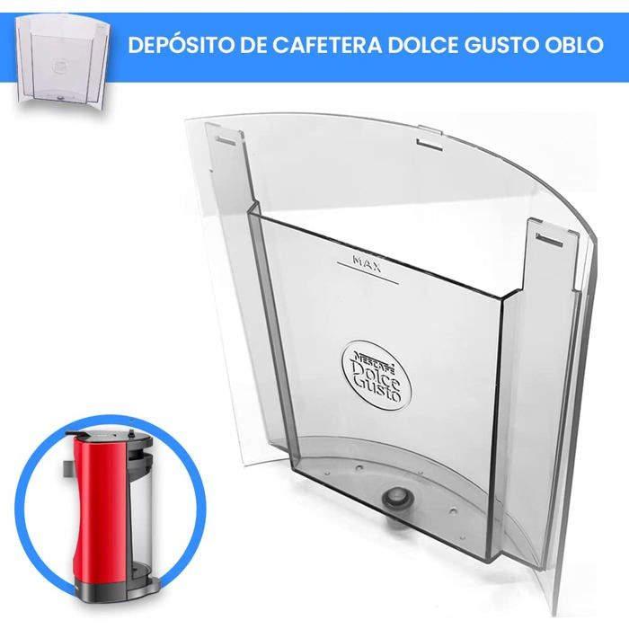 Réservoir d'eau - Krups - Dolce Gusto Oblo - Compatible - Plastique résistant - Facile à monter