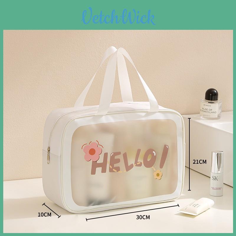 Modern Minimalist Pvc Travel Toiletry Bag With Large Capacity For Cosmetics And Accessories