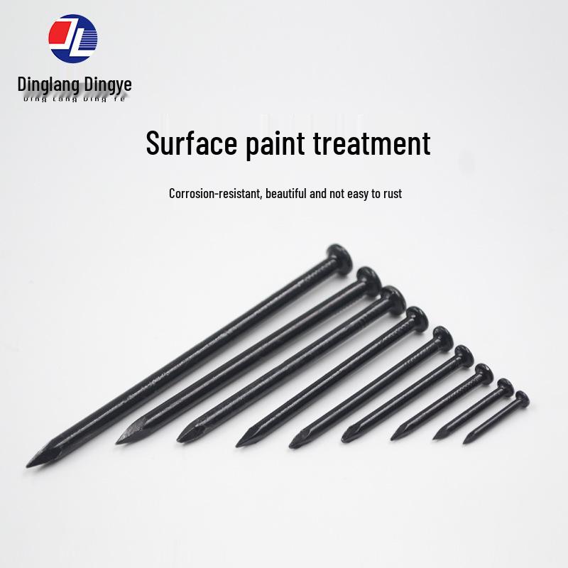 High-Strength Black Steel Nails for Concrete, Picture Hanging & Advertising