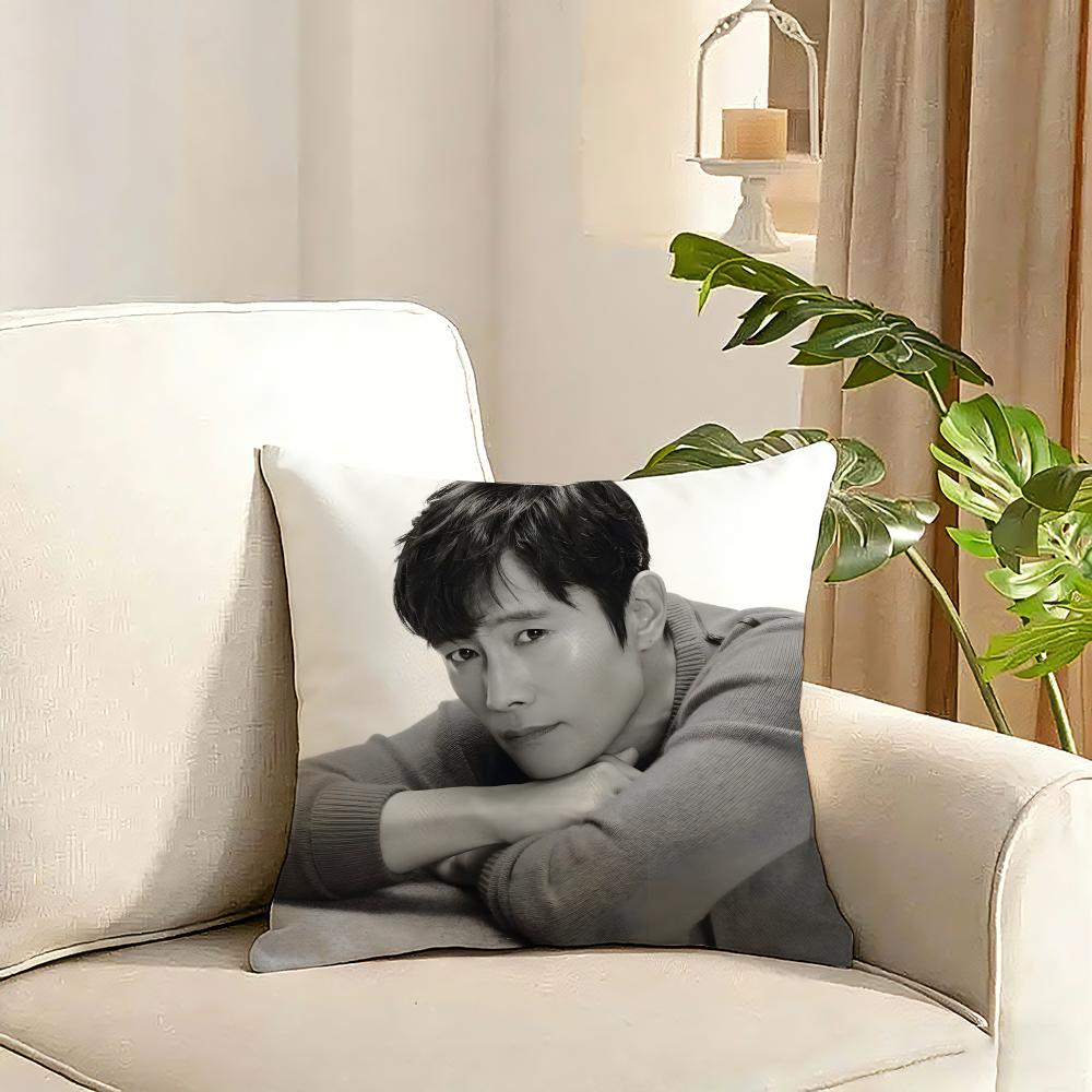 Musife Lee Byung Hun actor Cushion Cover Reversible Plush Pillow Cover Soft Fluffy Home Decor for Sofa Bedroom
