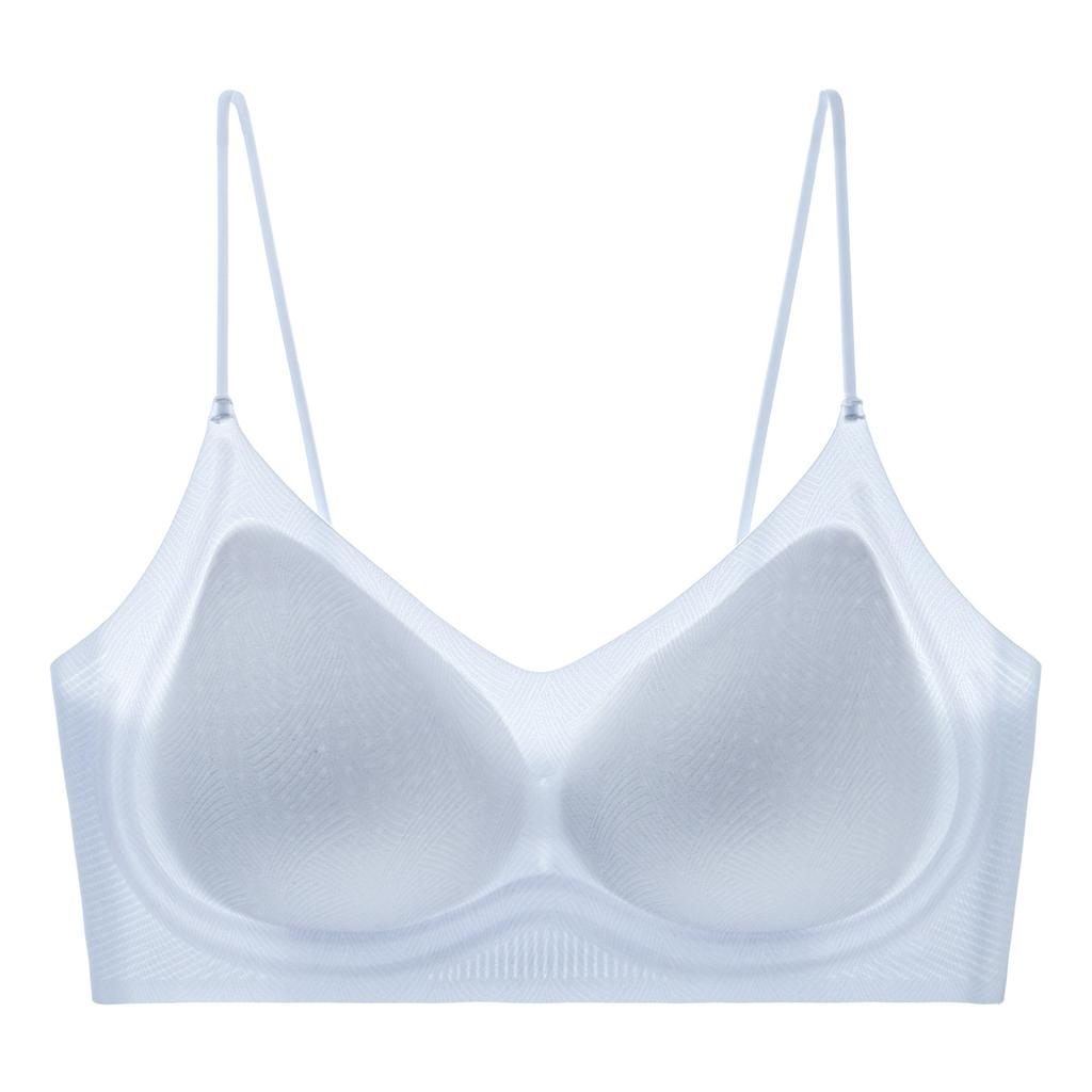 Thin Cool Seamless Underwear Women's Small Breasts Gather Thin Shoulder Straps To Prevent Sagging and Close Secondary Breasts, No Steel Ring