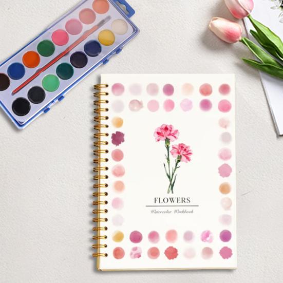 Watercolor Workbook Coloring Book Step-by-Step Tutorials for Animals Flowers Beginner Friendly Painting Kit for Learning Stress Relief