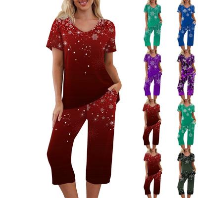 2 Piece Sets For Women Summer Short Sleeve Top And Pants With Pockets Workout Soft Sets