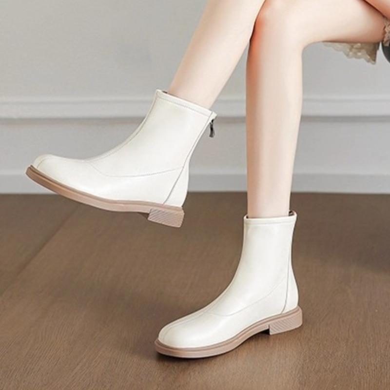 Schwarze, echte Damen-Ankle-Boots mit seitlichem Reißverschluss, Chelsea-Stil, Vintage-Braun, Autumn Knight, Botines Femmes