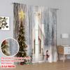 2 Stück, 2D-Flachdruck Druckvorhänge Weihnachten Kirche Schneeszene (3) Vielseitig 100% Polyester (ohne Stange) Vielseitig für alle Anwendungen