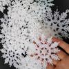 36Pcs Christmas White Snowflake Ornaments Wall Stickers Glass Window Sticker Gold Silver Christmas Tree Hanging Pendant