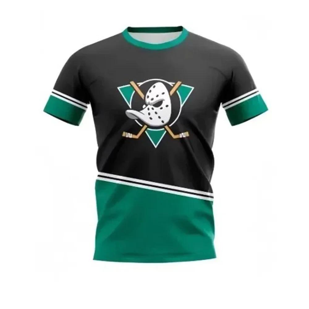 Nuova T-shirt Estiva da Uomo Girocollo Squadra di Hockey su Ghiaccio Stampa 3D alla Moda Casual Sportiva Design Leggero Manica Corta Abbigliamento Maschile