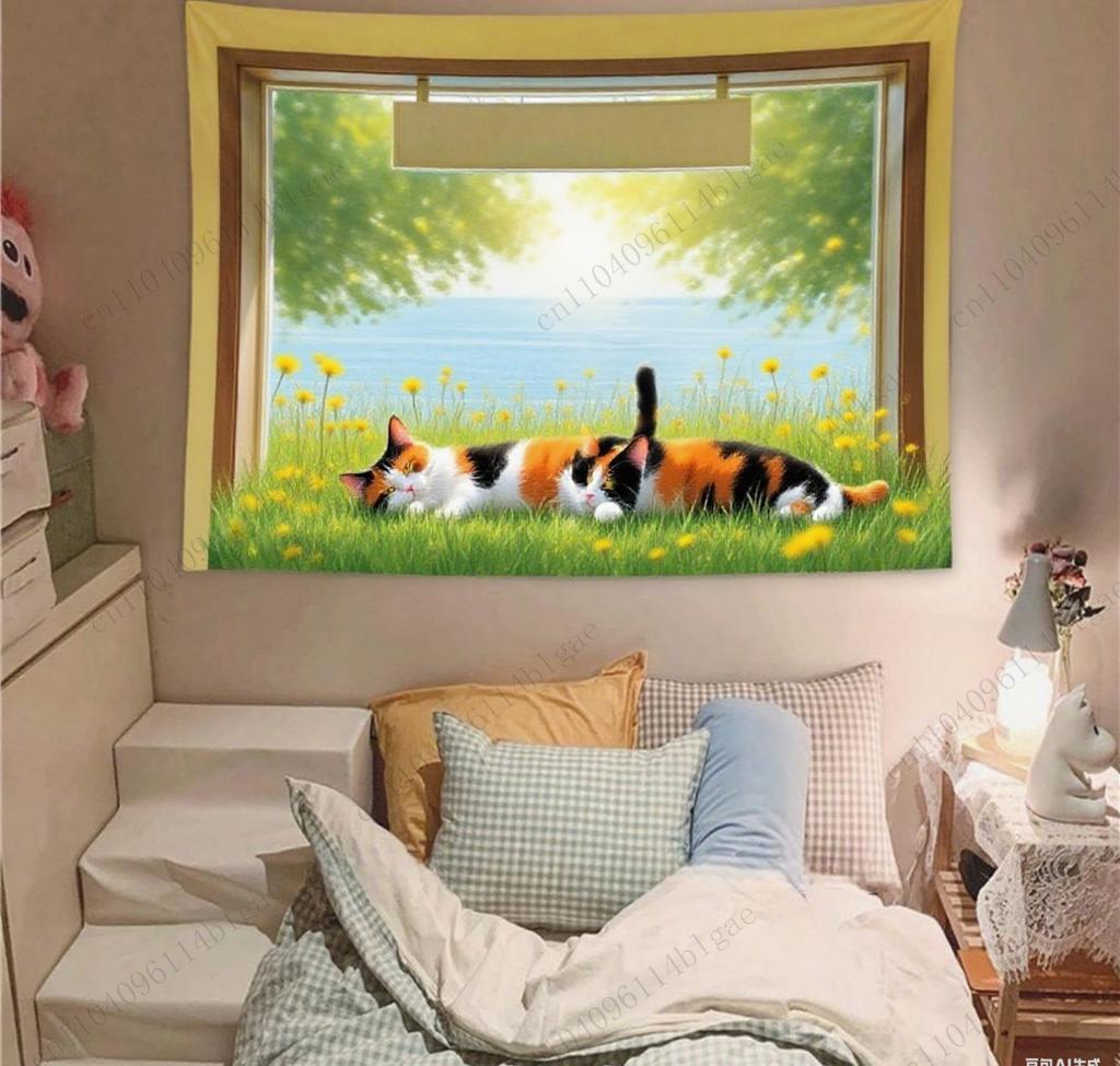 Playful Police Figure Wall Tapestry Light-Hearted Art Decorative Home Decor