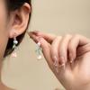 French Romantic Flower Earrings Pink Rose Niche Design Sense High Sense Stud Earrings Sweet Fashion Earrings