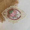 Vintage blonder duk Rosebrodert bordmatte Pastoral europeisk stil Bryllupsfest Middagsborddekorasjon Rose spisebrikke