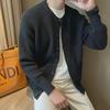 Men's Stylish Autumn/Winter Round Neck Cardigan Sweater: Korean Fashion, Casual, Solid Color