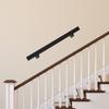 Stainless Steel Handrail,6/5/4/3FT 200lbs Black Rectangle Wall Mount Stair Railing Kit 8*4*183cm for Homes,Offices