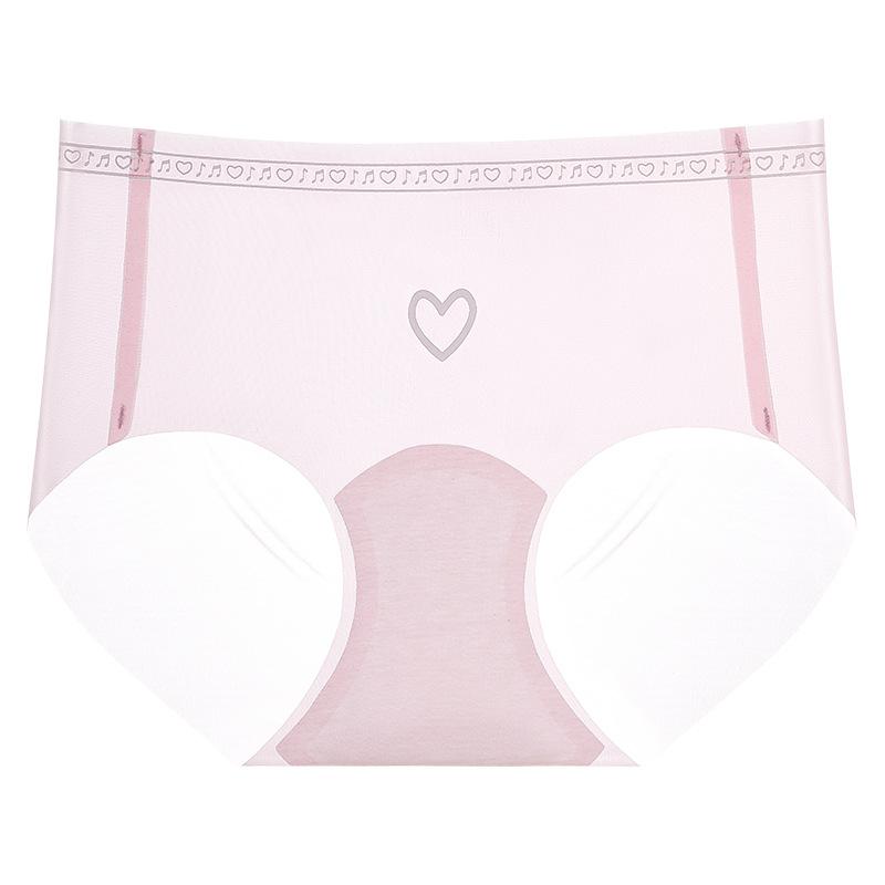 Girls Summer Love Comfortable Ice Silk A Piece of Non Trace Breathable Waist Triangle Briefs