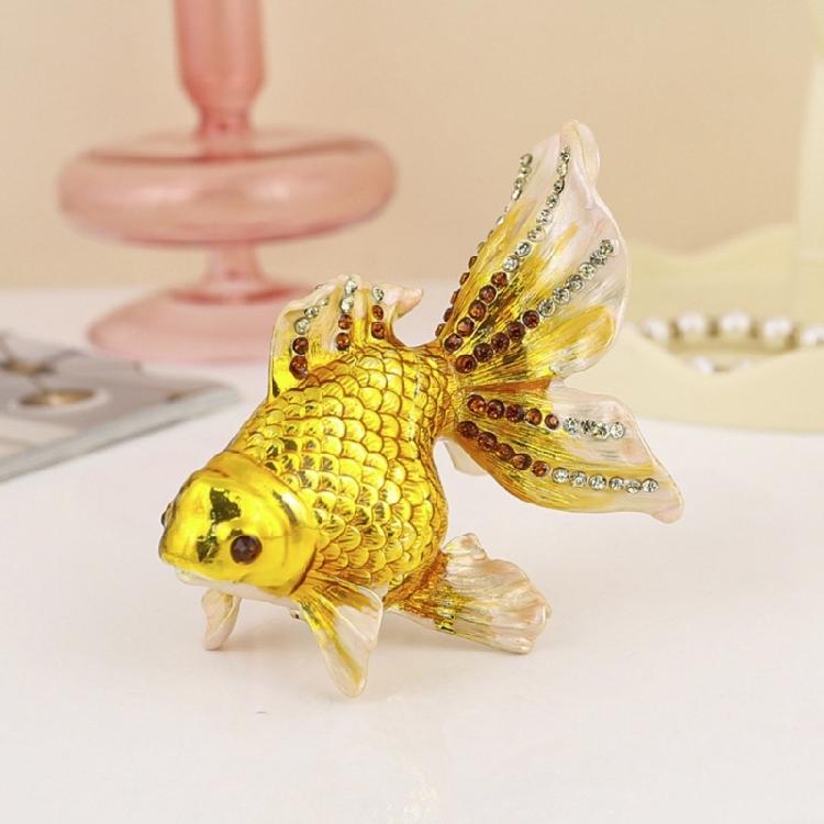 Goldfish Shape Gift Box Elegant Handmade Statue Decorative Ornament for Rings Earrings and Other Delicate Accessories