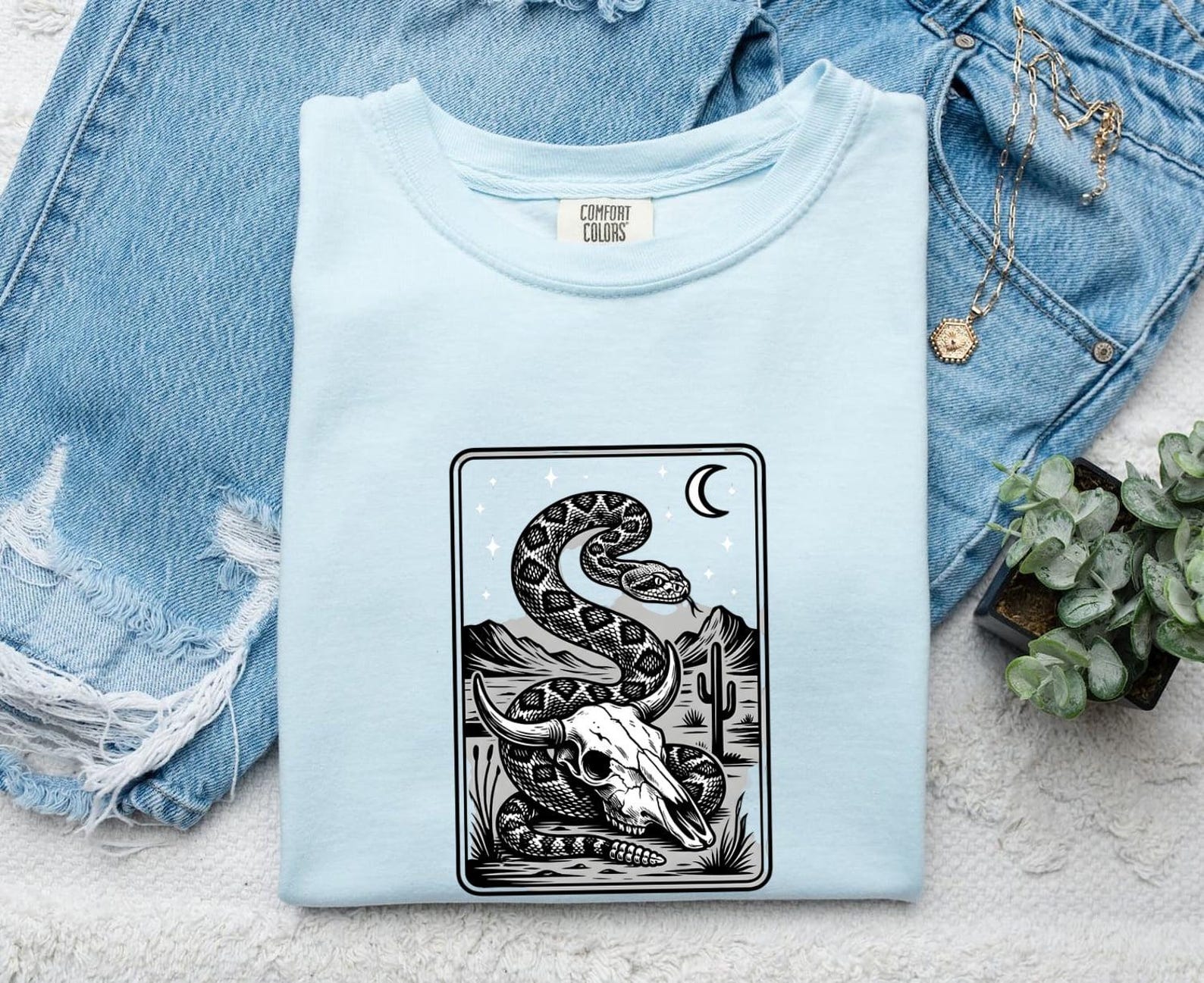 Viper Skull Shirt Animals Rodeo Gift Women Sketch Tee Snake T-Shirt Wildlife Fan Hand Drawn Tshirt Cowboy Graphic Rodeo Graphic Prickly Pear S