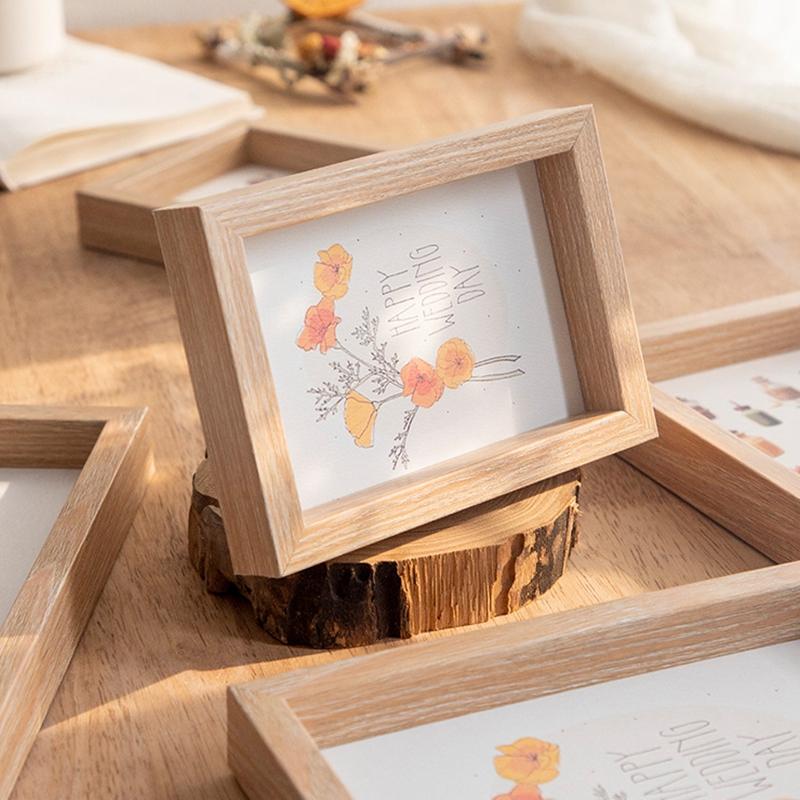 Wooden Photo Frame 5/6/7/8 Inch Picture Frames Wall Hanging Photo Display Stand Wedding Pictures Frame Office Home Decor