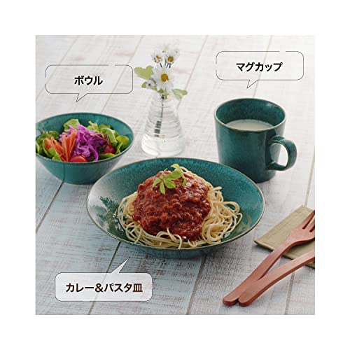 Medium Bowl, Blue, White, Green, 370ml, Natural Color (Set of 3)