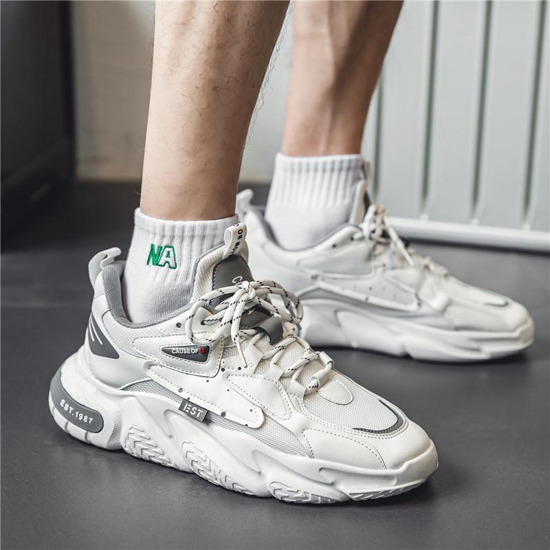 

Men s shoes 2025 new summer mesh breathable deodorant sports running casual Forrest Gump heightening dad trendy shoes 39