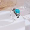 Exquisite Fashion Vintage Natural Turquoise Ring Engagement Wedding Ring Birthday Party Anniversary Gift Women's Classic Jewelry
